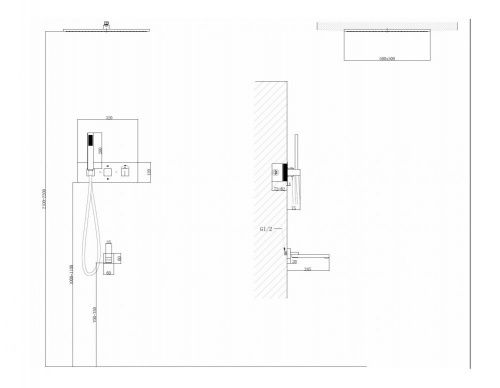 Душевая система  скрытого монтажа с изливом, термостат, золото матовое ABBER Daheim AF8254G фото 11