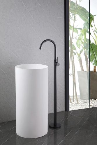 Напольный смеситель для раковины, черный матовый ABBER Wasser Kreis AF8141B фото 4