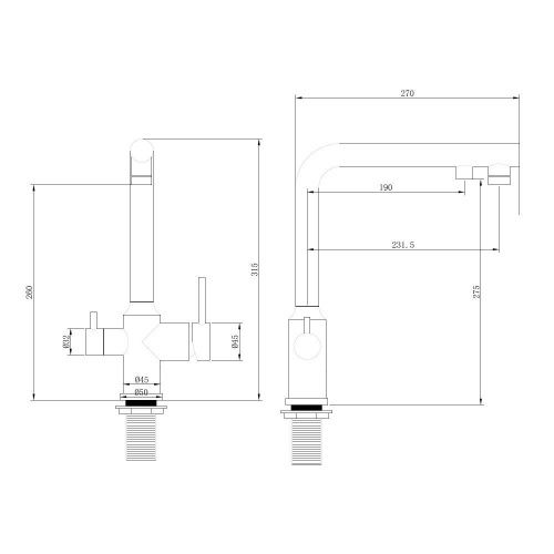 Смеситель для кухонной мойки, хром ABBER Emotion AF8814 фото 3