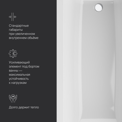 Акриловая ванна 180x70 см AM.PM Gem W93A-180-070W-A фото 7