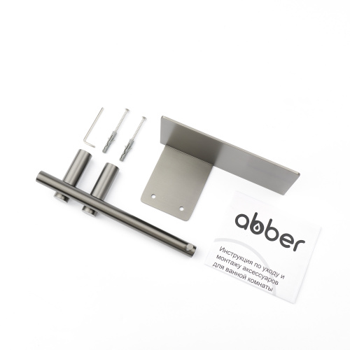 Бумагодержатель с полкой ABBER Osten 316 AA1830BGG брашированная оружейная сталь фото 2