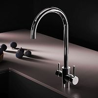 Смеситель для кухни с С-изливом с каналом для питьевой воды, хром AM.PM X-Joy S F85B07700