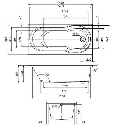 Панель фронтальная для ванны AM.PM X-Joy W88A-150-070W-P фото 3