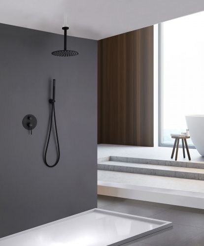 Душевая система  скрытого монтажа без излива, черная матовая ABBER Emotion AF8821B фото 3