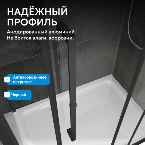 Душевая дверь 150х195 ABBER Schwarzer Diamant AG33150BH фото 5