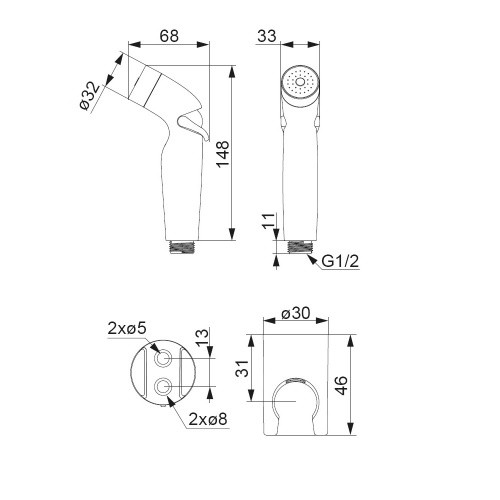 Гигиенический душ с держателем Damixa Shower program 760550100 фото 2