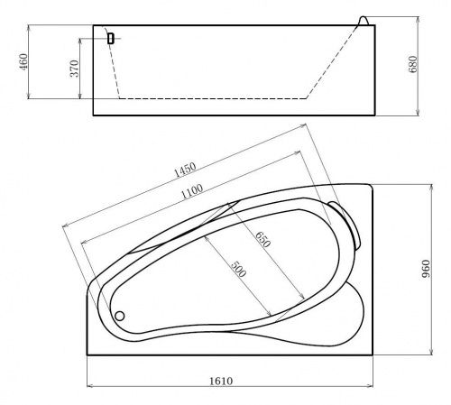 Акриловая ванна 161х96 Gemy G9046 B L фото 4