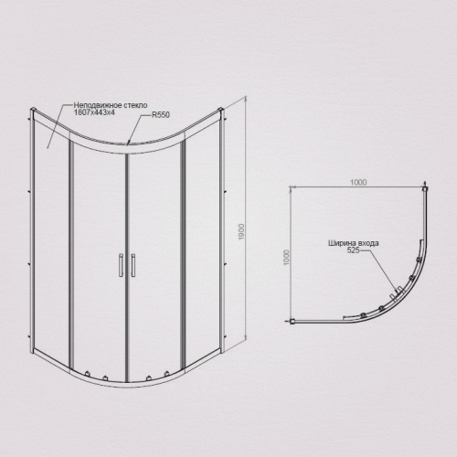 Стекла для душевого ограждения AM.PM Gem W90G-401-100WT фото 5