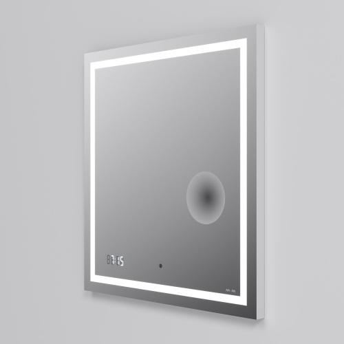 Универсальное зеркало с контурной Led-подсветкой, часами и косметическим зеркалом, 65 см AM.PM Gem M91AMOX0653WG фото 7