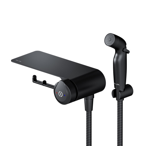 Смеситель TouchReel, монтируемый в стену с гигиеническим душем и полкой AM.PM X-Joy F0H85A822 фото 2