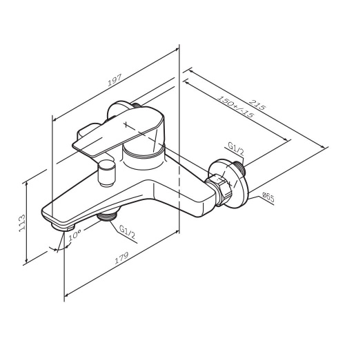 Смеситель для ванны и душа AM.PM Gem F90A10022 фото 12