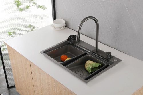 Кухонная мойка 68см ABBER Wasser Kreis AF2194NG оружейная сталь фото 11