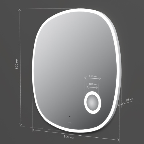 Зеркало с контурной LED-подсветкой, ИК сенсором и косметическим зеркалом, 80 см AM.PM Func M8FMOX0803SA фото 11