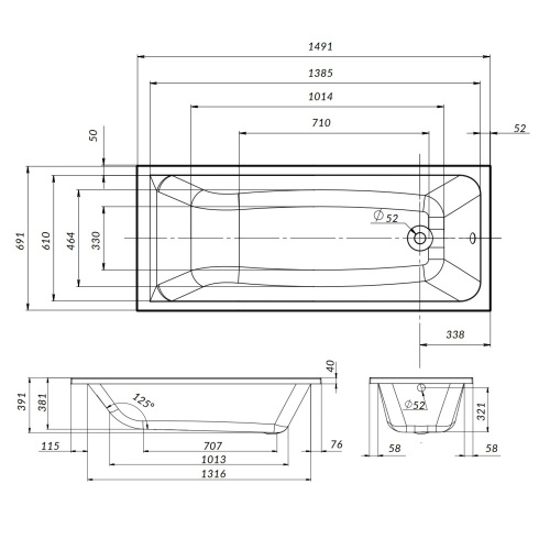 Каркас для ванны AM.PM Gem W90A-150-070W-R фото 3