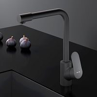 Смеситель для кухни с каналом для питьевой воды, L-излив, черный AM.PM Like F8005722