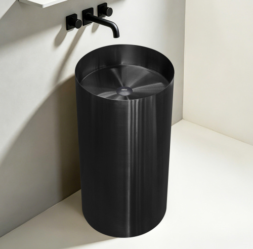 Раковина отдельностоящая 40х40см круглая  черная матовая  ABBER Wasser Kreis AF2414MB