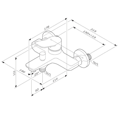 Смеситель для ванны и душа AM.PM X-Joy F85A10022 фото 2