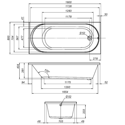 Акриловая ванна 180х80 см AM.PM X-Joy W94A-180-080W-A фото 4