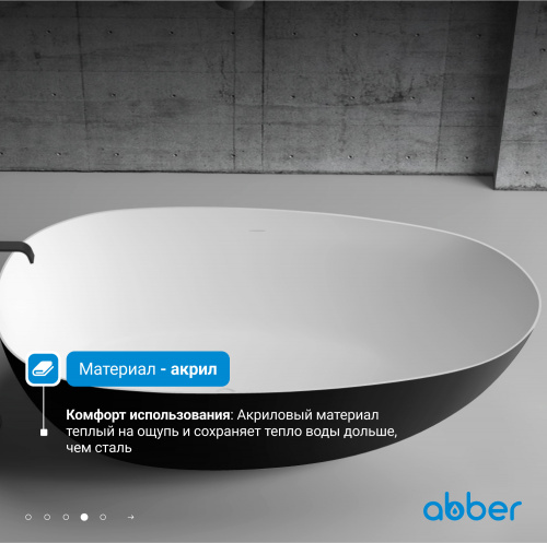 Акриловая ванна 170х80 ABBER AB9211MB черная матовая фото 7