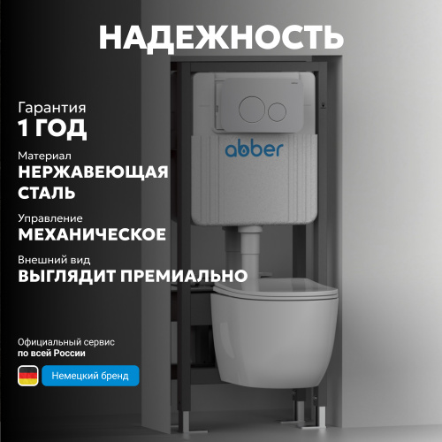 Кнопка смыва для инсталляции ABBER  белая матовая фото 7
