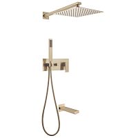 Душевая система  скрытого монтажа с изливом, золото матовое ABBER Daheim AF8217G