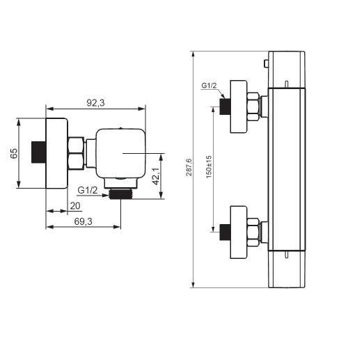 Cмеситель для душа c термостатом Damixa Gala 536000300 фото 2
