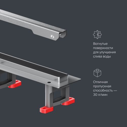 Трап для душа линейный, универсальный затвор Slim line, 60 см AM.PM MasterFlow W01SC-S11-060-05SB фото 10