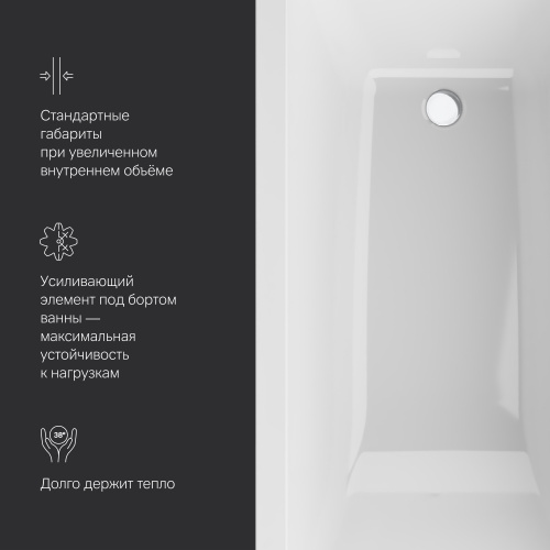 Акриловая ванна 150x70 см AM.PM Gem W93A-150-070W-A фото 2