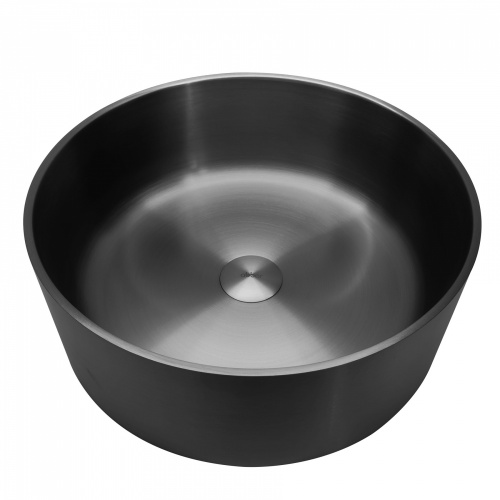 Раковина накладная 39,6х39,6см круглая  черная матовая  ABBER Wasser Kreis AF2407MB