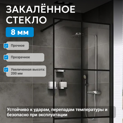 Душевая перегородка 100x200  ABBER Immer Offen AG62100B8 фото 2