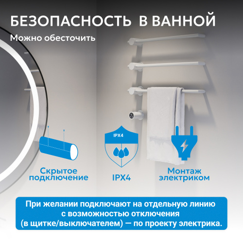 Полотенцесушитель электрический ABBER Charme AH4003MW белый матовый фото 5