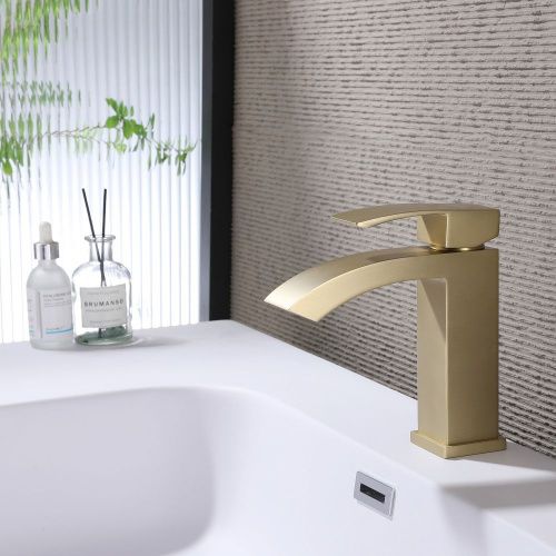 Смеситель для раковины, золото матовое ABBER Wasserfall AF8610G фото 3