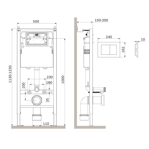 Инсталляция для подвесного унитаза с механической клавишей PrimeFit L AM.PM PrimeFit I012709.0201 фото 9