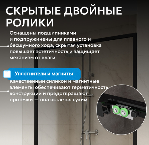 Душевая дверь 170х200 ABBER Komfort AG93170B фото 10