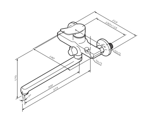 Смеситель для ванны и душа с длинным изливом AM.PM X-Joy F85A90000 фото 11