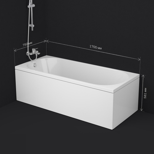 Акриловая ванна 170х75 см AM.PM X-Joy W94A-170-075W-A фото 9