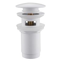 Донный клапан ABBER AF0010W с переливом, клик-клак, белый матовый