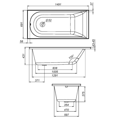 Каркас для ванны AM.PM Spirit W72A-150-070W-R2 фото 3