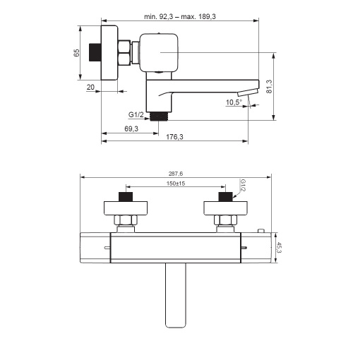 Cмеситель для ванны и душа c термостатом Damixa Gala 533000000 фото 3