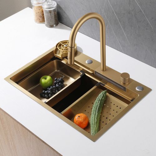 Кухонная мойка 68см ABBER Wasser Kreis AF2194G золото матовое