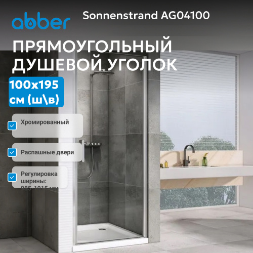 Душевая дверь 100х195 ABBER Sonnenstrand AG04100 фото 3