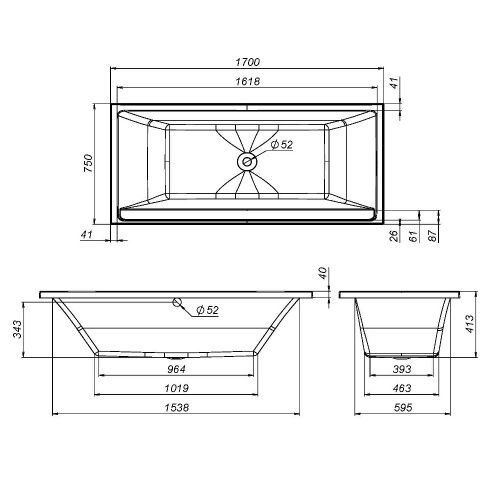 Каркас для ванны AM.PM Inspire V2.0 W52A-170-075W-R фото 3