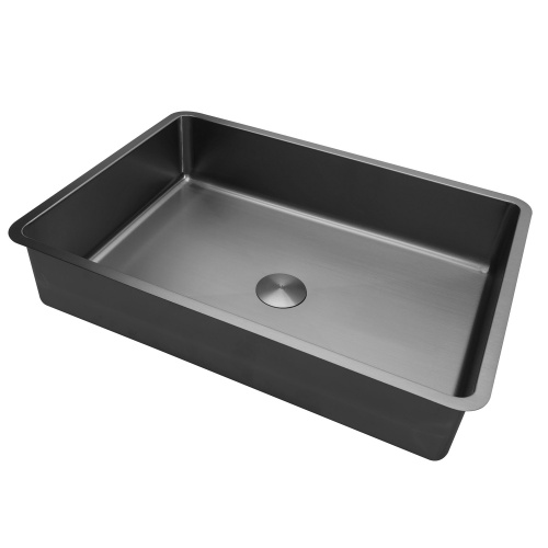 Раковина встраиваемая снизу 52х37см прямоугольная  оружейная сталь  ABBER Wasser Kreis AF2402GM