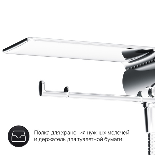 Смеситель TouchReel, монтируемый в стену с гигиеническим душем и полкой AM.PM X-Joy F0H85A800 фото 7