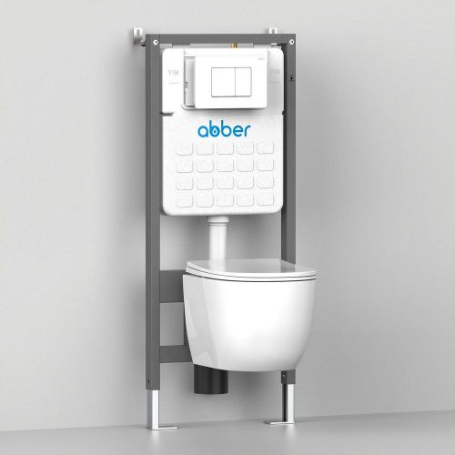 Унитаз ABBER Rechteck AC1201MG подвесной серый матовый, безободковый фото 12