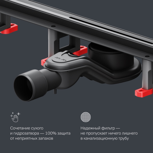 Трап для душа линейный, универсальный затвор Slim line, 60 см AM.PM MasterFlow W01SC-S11-060-05BM фото 2