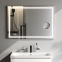Универсальное зеркало с контурной Led-подсветкой, часами и косметическим зеркалом, 100 см AM.PM Gem M91AMOX1003WG
