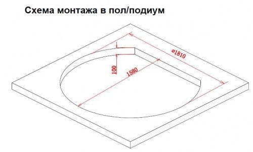 Акриловая ванна 185х162 Gemy G9053 O фото 4