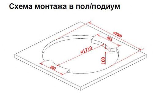 Акриловая ванна 210х210 Gemy G9060 K фото 5