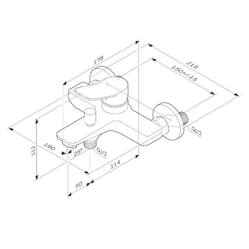 Смеситель для ванны и душа AM.PM X-Joy F85A10033 фото 12